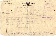 Telegram announcing death of Percy Fabien